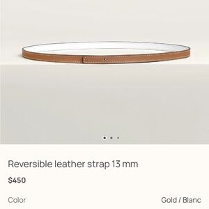 Hermes White / Gold Leather Belt